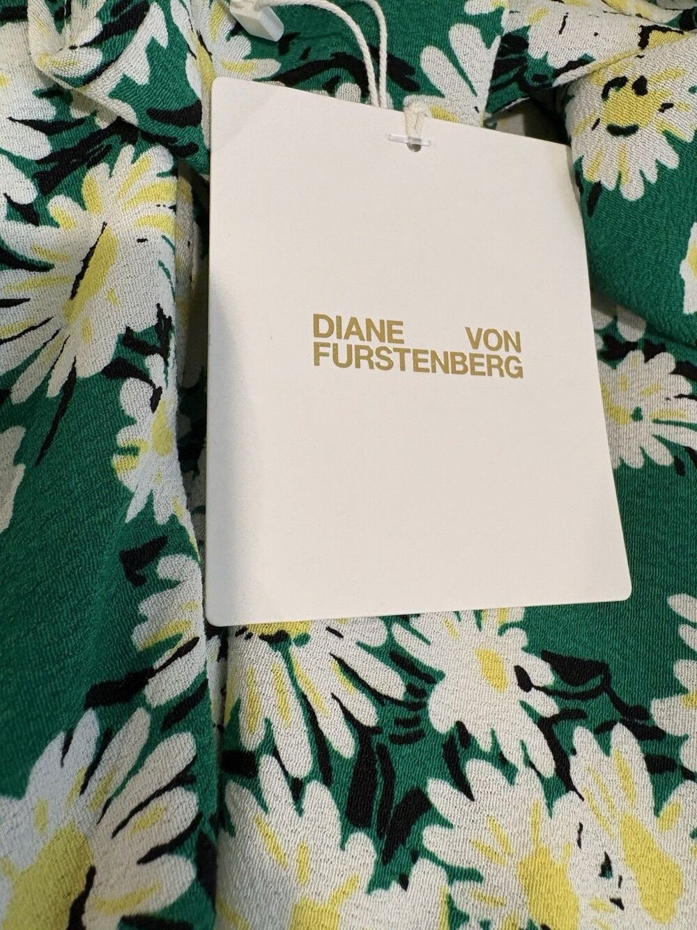 Diane Von Furstenberg womens Eloise Faux Wrap Midi Dress sz 00 Green Floral $378 - Picture 6 of 9